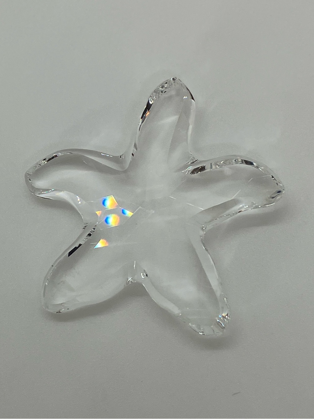 Swarovski Crystal Starfish Figurine Signed Swan Logo | Clear Crystal